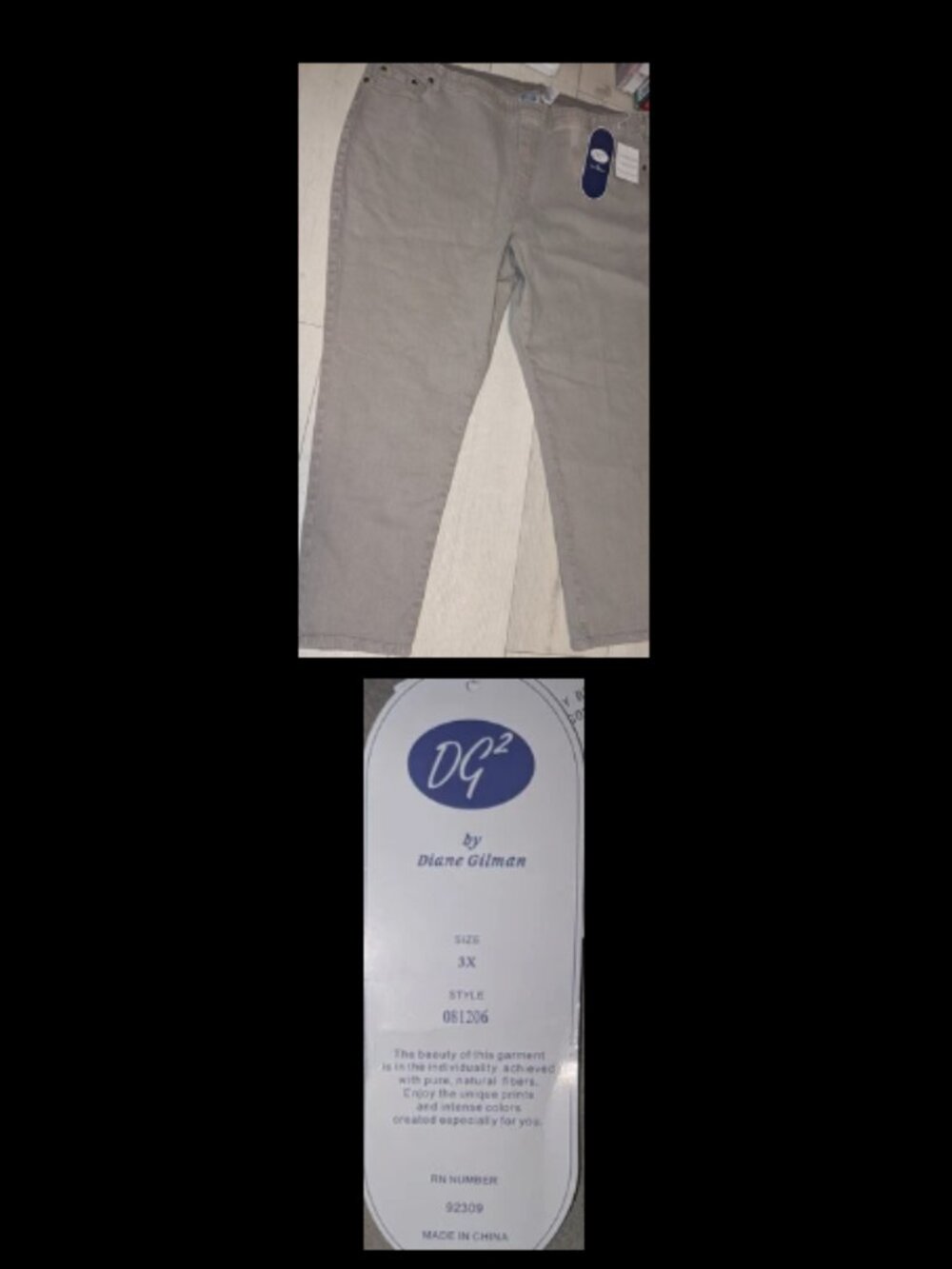 DG2 Diane Gilman Brown Denim Pants Jeans Plus Size Womens 3X - NWT